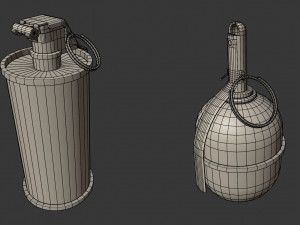 grenade game-ready collection 3D-Modell