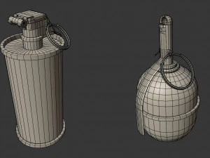 grenade game-ready collection 3D Model