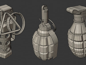 grenade game-ready collection 3D-Modell