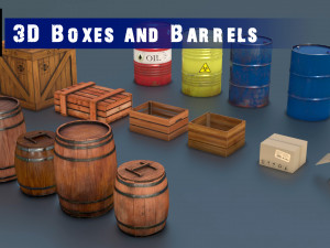 Barrels and Boxes 3D 模型
