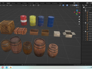 Barrels and Boxes 3D Model