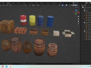 Barris e Caixas Modelo 3D