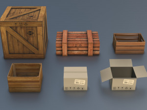Barrels and Boxes 3D Model