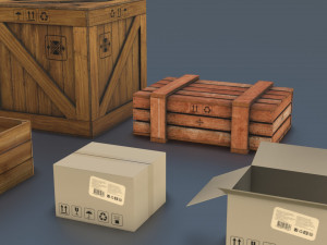 Barrels and Boxes 3D Model