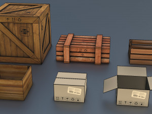 Barrels and Boxes 3D Model