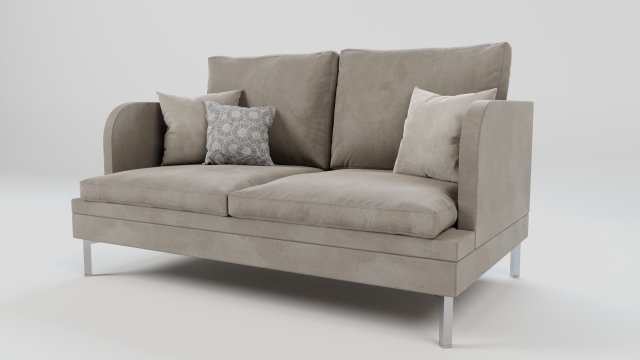 suede couch with pillows 3D Model .c4d .max .obj .3ds .fbx .stl .blend 
