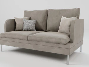 su&egrave;de bank met kussens 3D Model