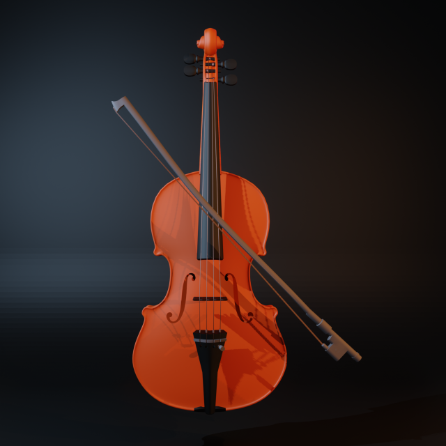 violin 3D-Modell .c4d .max .obj .3ds .fbx .stl .blend 