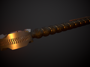 templar sword with golder ornaments pbr game ready middle-poly 3D Model