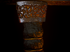 templar sword with golder ornaments pbr game ready middle-poly 3D Model