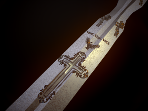 templar sword with golder ornaments pbr game ready middle-poly 3D Model