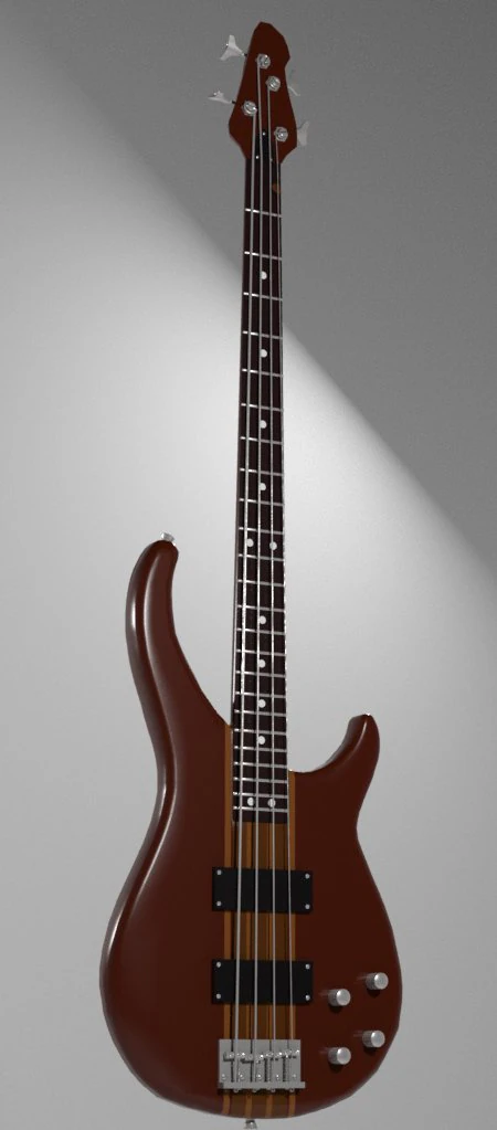 bass guitar 3D Model .c4d .max .obj .3ds .fbx .stl .blend 
