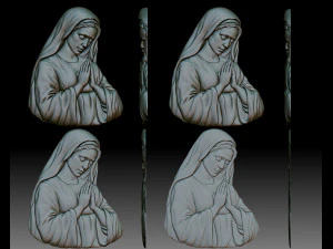 Virgin Mary Madonna bas-relief for CNC router or 3D printer 3D Print Model