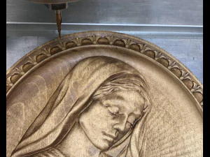 Virgin Mary Madonna bas-relief for CNC router or 3D printer 3D Print Model