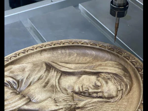 Virgin Mary Madonna bas-relief for CNC router or 3D printer 3D Print Model