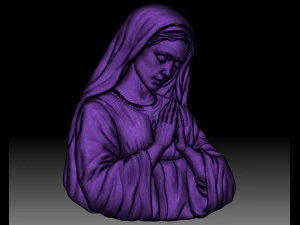 Virgin Mary Madonna bas-relief for CNC router or 3D printer 3D Print Model