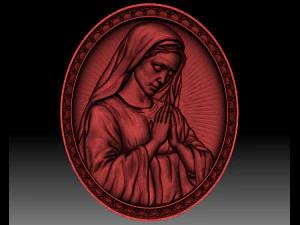 Virgin Mary Madonna bas-relief for CNC router or 3D printer 3D Print Model