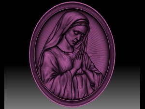 Virgin Mary Madonna bas-relief for CNC router or 3D printer Modelo de impresión 3D