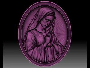 Virgin Mary Madonna bas-relief for CNC router or 3D printer 3D Print Model