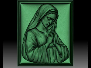 Virgin Mary Madonna bas-relief for CNC router or 3D printer 3D Print Model