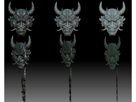 Oni mask Japanese demon Model do druku 3D