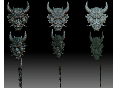 Oni mask Japanese demon 3D Print Model