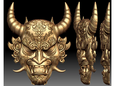 Oni mask Japanese demon 3D Print Model