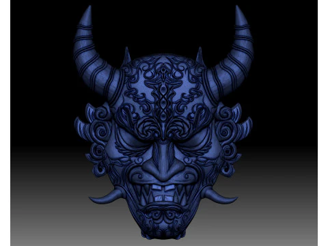Oni mask Japanese demon 3D Print Model