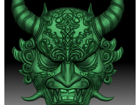 Oni mask Japanese demon 3D Print Model