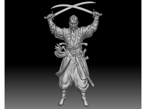 Cossack Ukrainian warrior - bas-relief for CNC router or 3D printer 3D Print Model