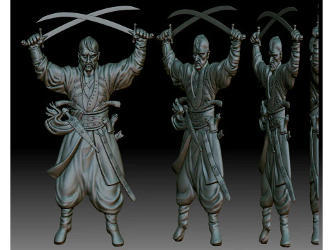 Cossack Ukrainian warrior - bas-relief for CNC router or 3D printer 3D Print Model