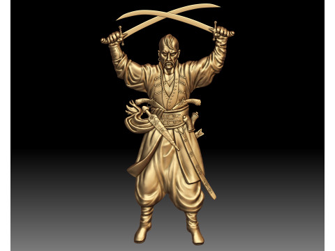 Cossack Ukrainian warrior - bas-relief for CNC router or 3D printer Model Cetak 3D