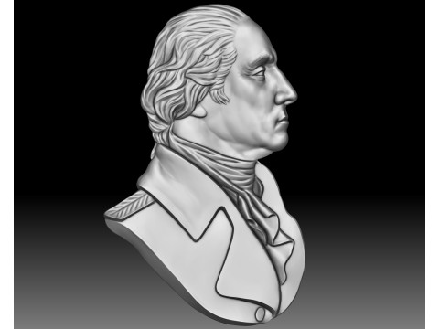 George Washington portrait - bas-relief for CNC router or 3D printer 3D Принт Модель