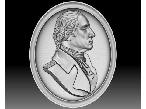 George Washington portrait - bas-relief for CNC router or 3D printer 3D Принт Модель