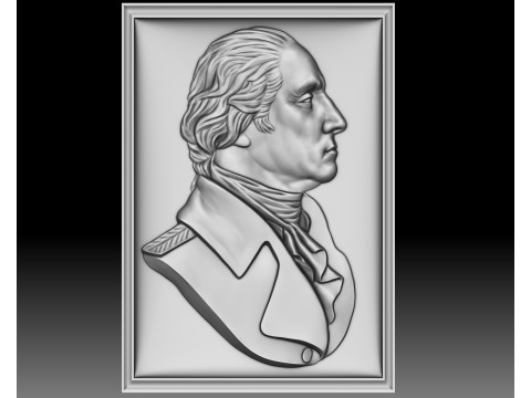 George Washington portrait - bas-relief for CNC router or 3D printer 3D Принт Модель