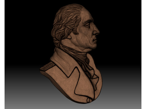 George Washington portrait - bas-relief for CNC router or 3D printer 3D Принт Модель
