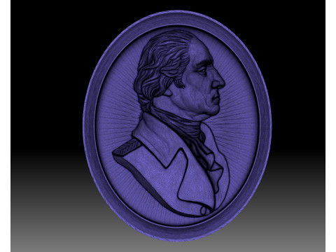 George Washington portrait - bas-relief for CNC router or 3D printer 3D Принт Модель