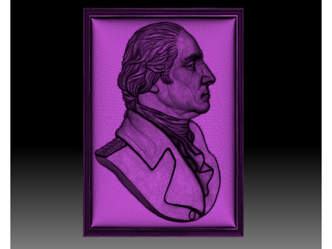 George Washington portrait - bas-relief for CNC router or 3D printer 3D Принт Модель