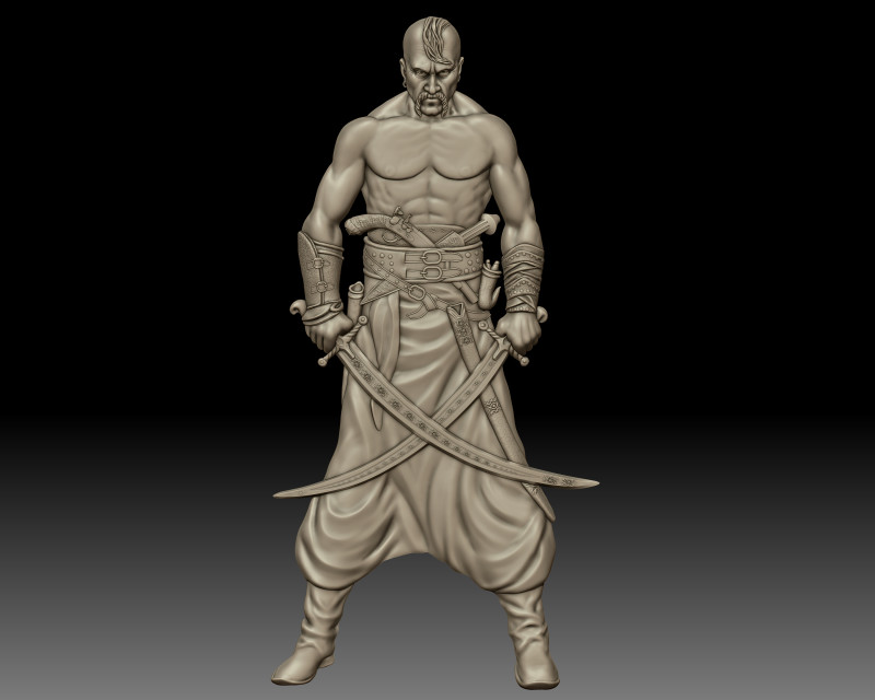 Ukrainian cossack bas-relief for CNC router or 3D printer 3D Принт Модель .c4d .max .obj .3ds .fbx .stl .blend 
