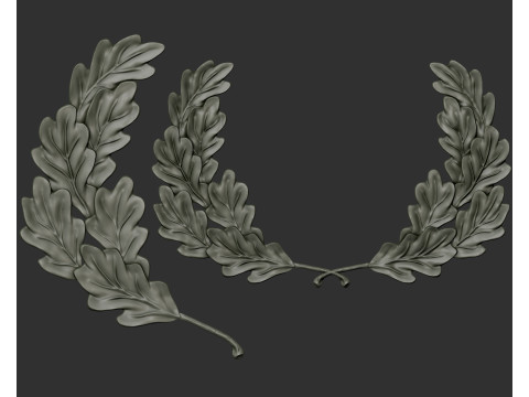 Oak leaves decor ornament bas-relief Model Cetak 3D