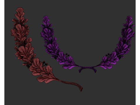 Oak leaves decor ornament bas-relief Model Cetak 3D