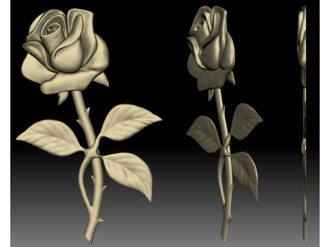 Roses bas-relief 3Dプリントモデル