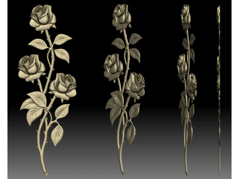 Roses bas-relief 3D Print Model