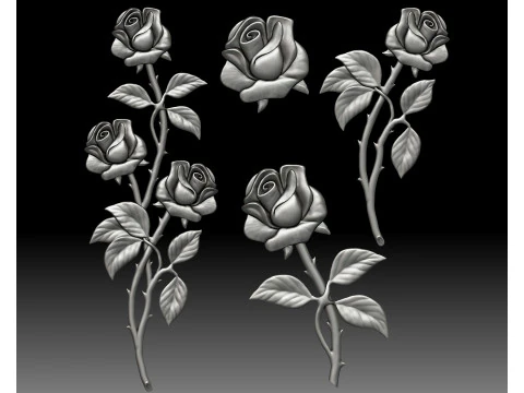Roses bas-relief 3D Print Model