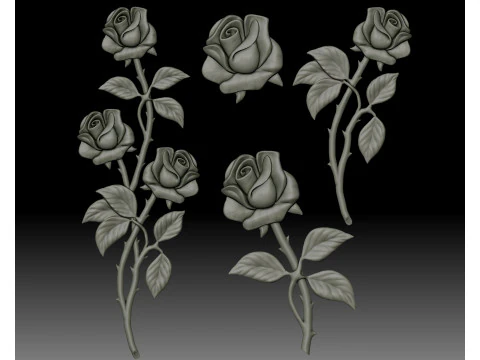 Roses bas-relief 3D Print Model
