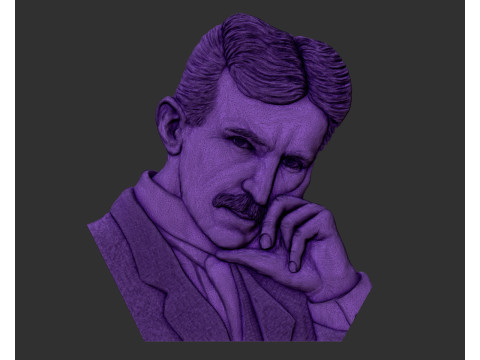 Nikola Tesla portrait - bas-relief Modelo de impresión 3D