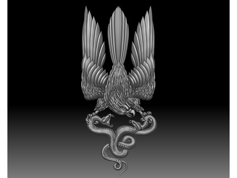 Falcon and snake - bas-relief for CNC router or 3D printer Model do druku 3D