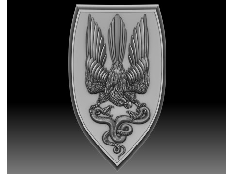 Falcon and snake - bas-relief for CNC router or 3D printer Model do druku 3D