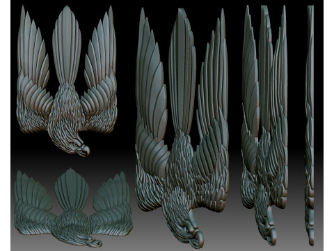 Falcon and snake - bas-relief for CNC router or 3D printer Model do druku 3D