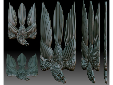 Falcon and snake - bas-relief for CNC router or 3D printer Model do druku 3D